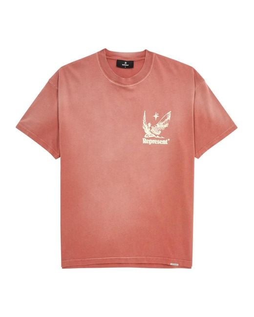 Represent Pink Spirits Of Summer Printed Cotton T-Shirt for men