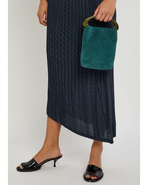 Issey Miyake Blue Unfurling Pleats Woven Midi Skirt
