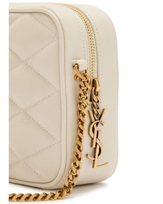 Saint Laurent Natural Small Quilted Leather Camera Bag