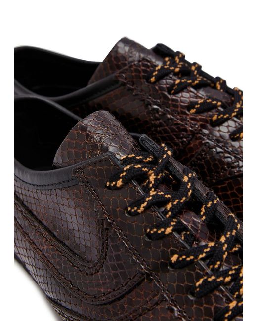 Dries Van Noten Brown Dustin Python-Effect Leather Sneakers