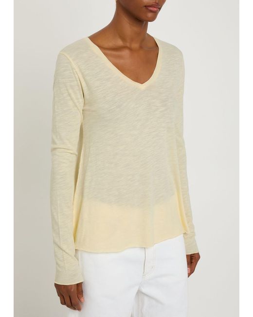 American Vintage Natural Jacksonville Slubbed Cotton-Blend Top