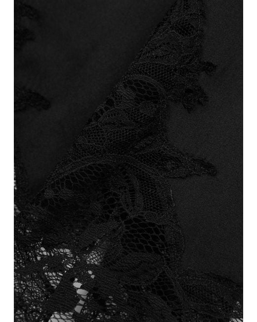 Fleur Of England Black Signature Silk-Blend Chemise