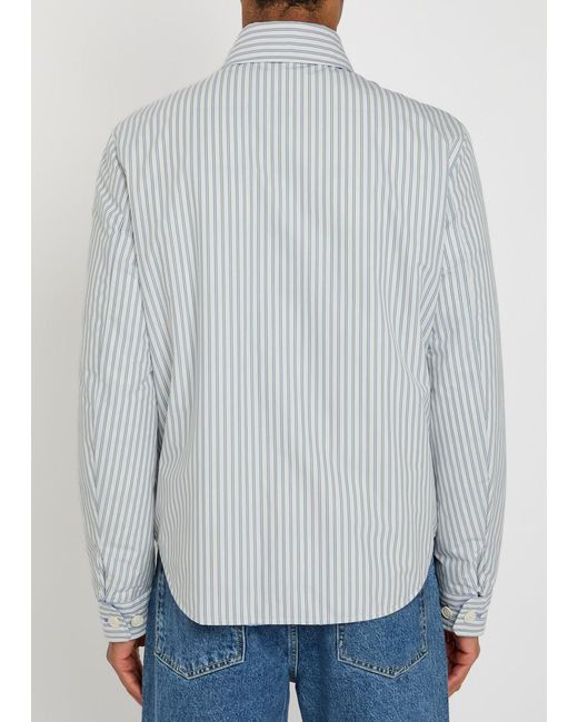 Moncler Blue Cresent Reversible Cotton-Blend Poplin Jacket for men