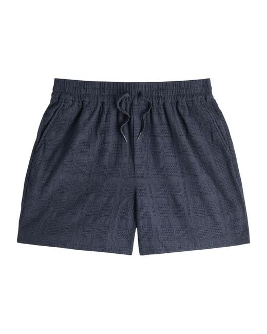 Les Deux Blue Charlie Embroidered Cotton Shorts for men
