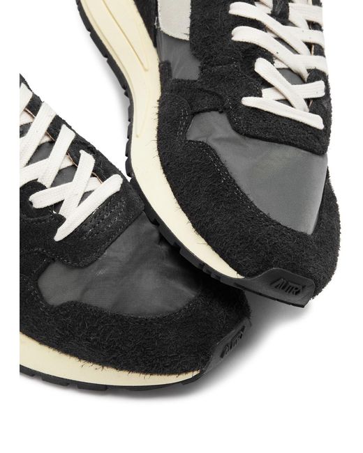 Autry Black Whirlwind Runner Panelled Nylon Sneakers for men