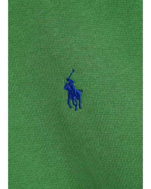 Polo Ralph Lauren Green Logo-Embroidered Cotton-Blend Polo Sweatshirt