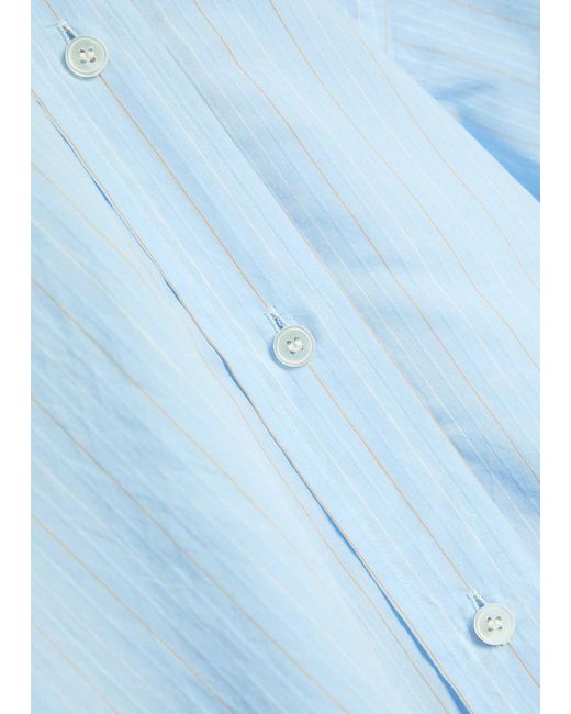 Agolde Blue Sona Striped Cotton-Blend Shirt