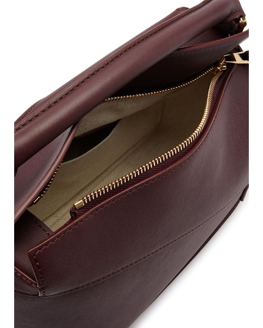 Loewe Purple Puzzle Edge Small Leather Top Handle Bag