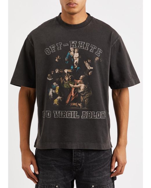 Off-White c/o Virgil Abloh Black Mary Skate Printed Cotton T-shirt for men
