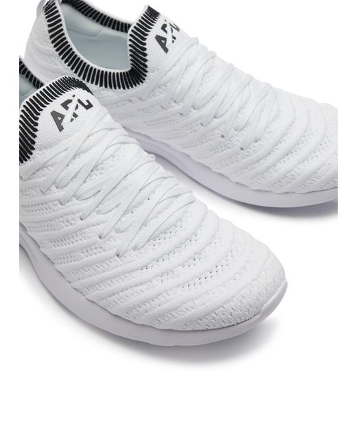 Athletic Propulsion Labs White Techloom Wave Knitted Sneakers