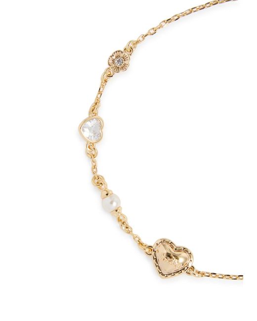 COACH Metallic Heart Embellished Slider Bracelet