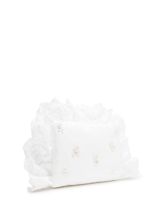Simone Rocha White Pillowcase Embroidered Padded Clutch