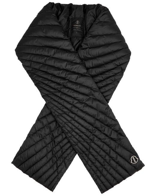 Rick Owens Black X Moncler Radiance Quilted Shell Scarf for men