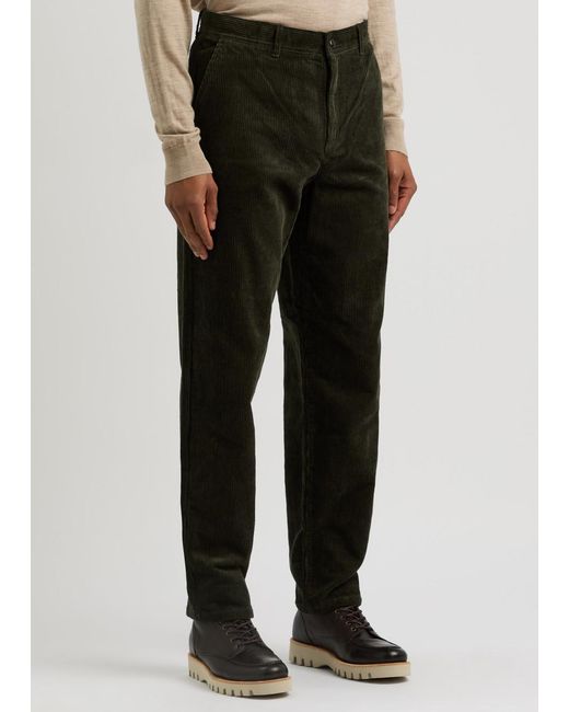 Les Deux Green Kody Straight-Leg Corduroy Trousers for men