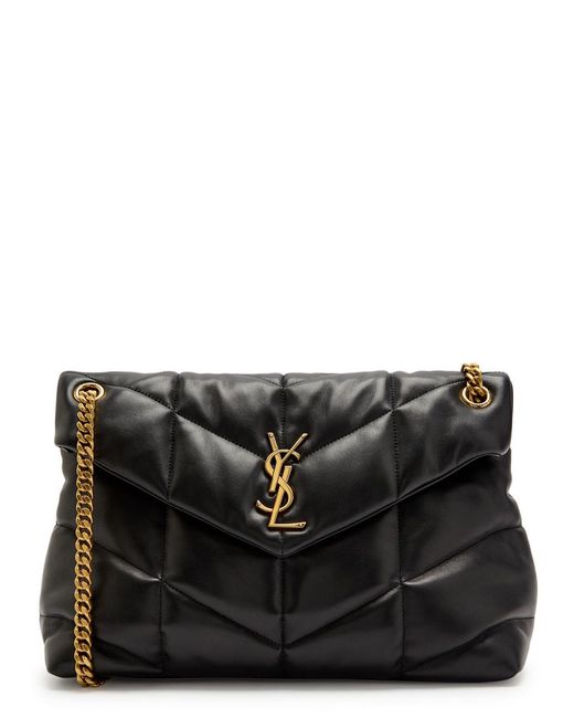 Saint Laurent Black Lou Puffer Medium Leather Shoulder Bag