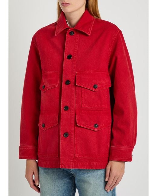 Nili Lotan Red Leroy Denim Jacket