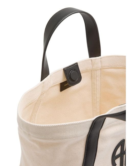 Anine Bing Natural Cara Small Canvas And Leather Tote