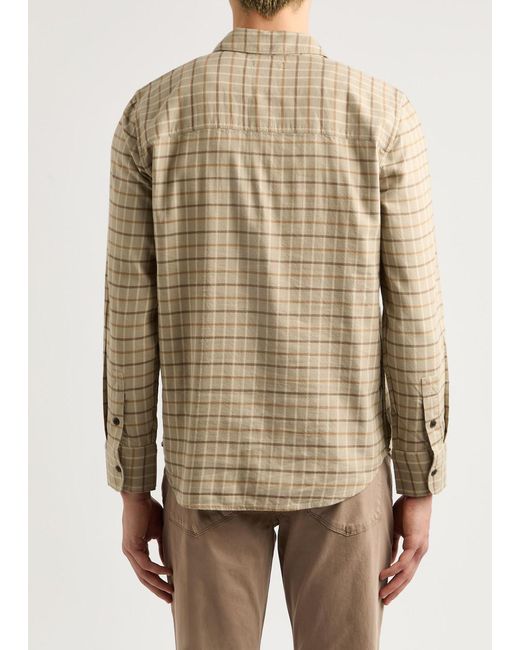 PAIGE Natural Everett Checked Cotton-Blend Shirt for men