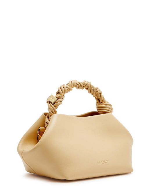Ganni Natural Bou Small Leather Top Handle Bag