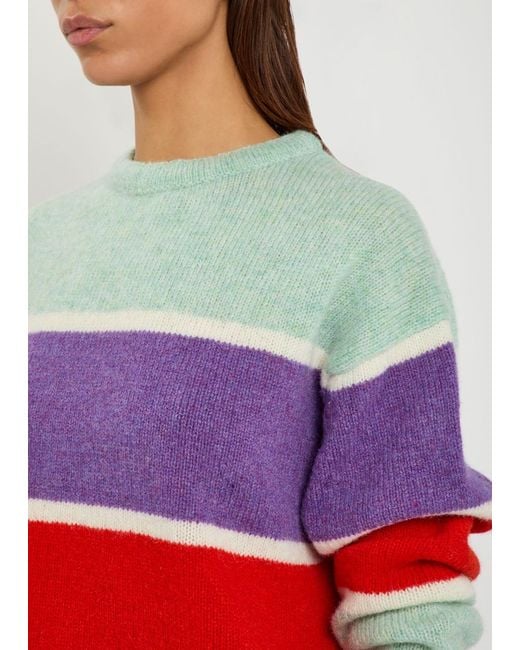 J.W. Anderson Red Striped Crew-Neck Wool Jumper