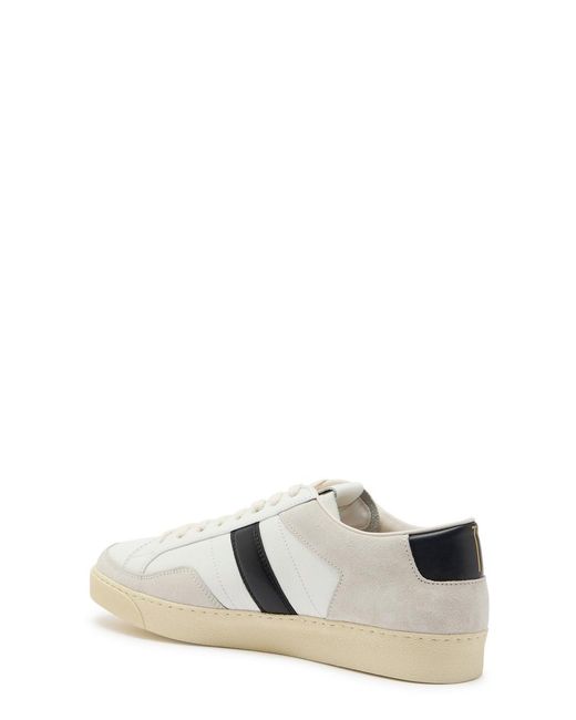 Tom Ford White Panelled Suede And Grained Leather Sneakers for men