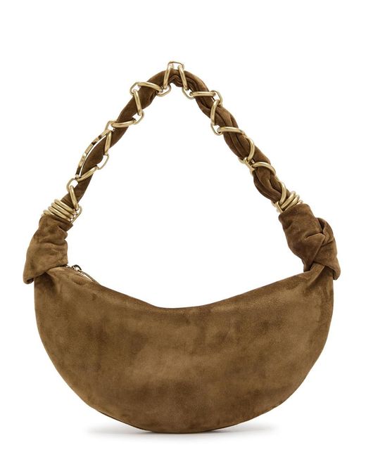 Saint Laurent Brown Rope Suede Hobo Bag