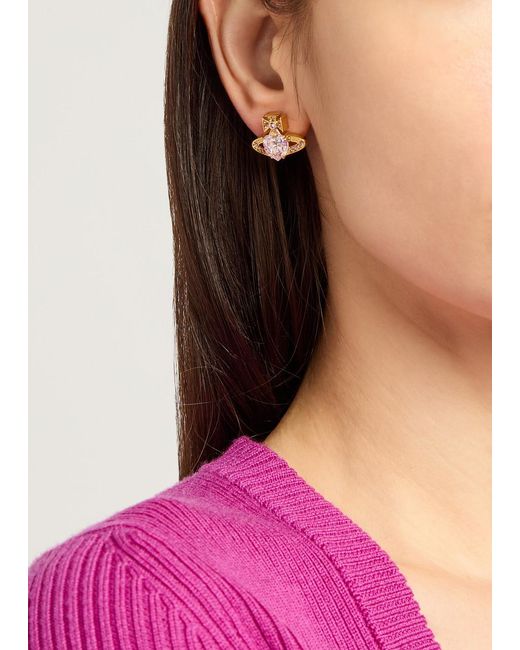 Vivienne Westwood Pink Ariella Orb-Embellished Stud Earrings