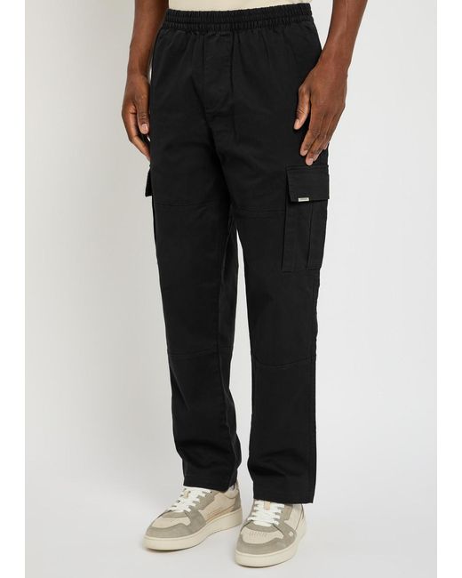 Represent Black Standard Stretch-Cotton Cargo Trousers for men