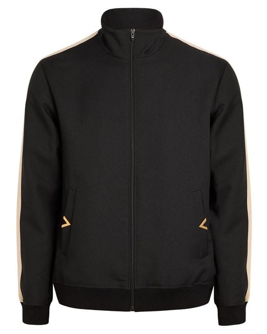Valentino Garavani Black Panelled Jersey-Twill Track Jacket for men