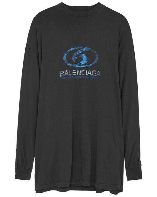 Balenciaga Black Logo-Print Cotton Top