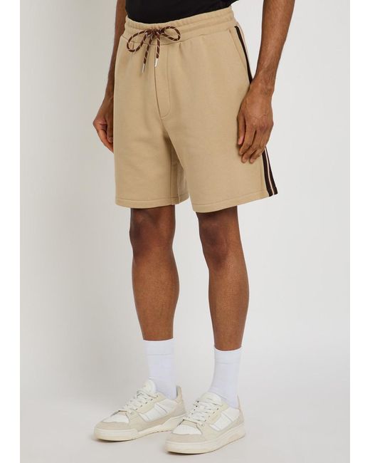 Moncler Natural Striped Cotton Shorts for men