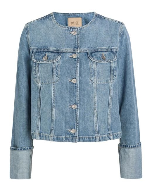 PAIGE Blue Dean Panelled Denim Jacket