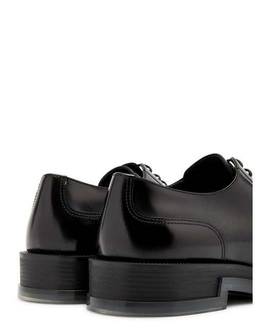 Alexander McQueen Black Glossed Leather Derby Shoes for men