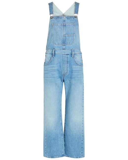 Mother Blue The Half-Pipe Denim Overalls