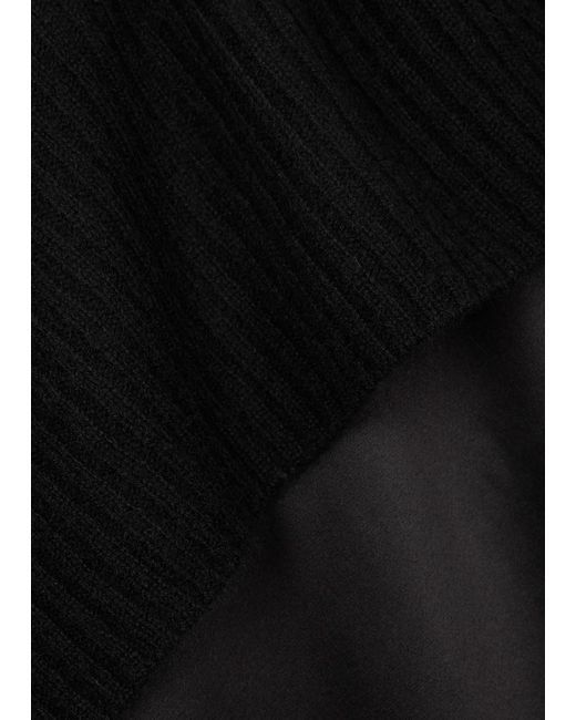 Christopher Esber Black Monument Cashmere And Silk-Satin Maxi Dress