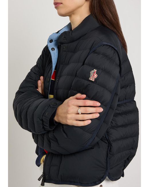 Moncler Black Madulains Padded Shell Bomber Jacket