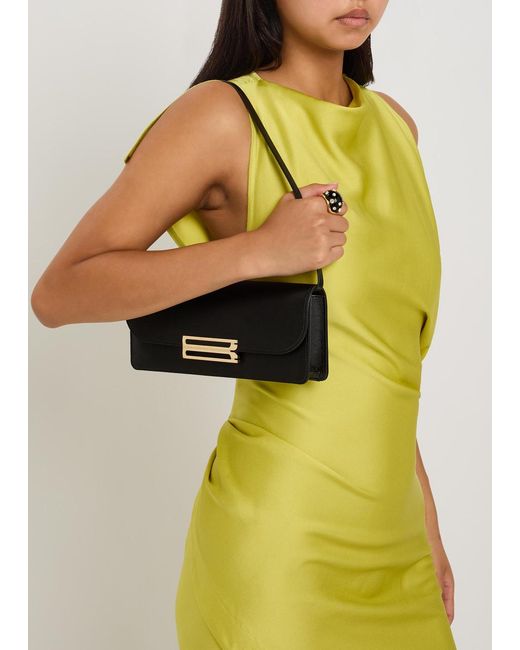 Victoria Beckham Black Dorian East-West Satin Clutch