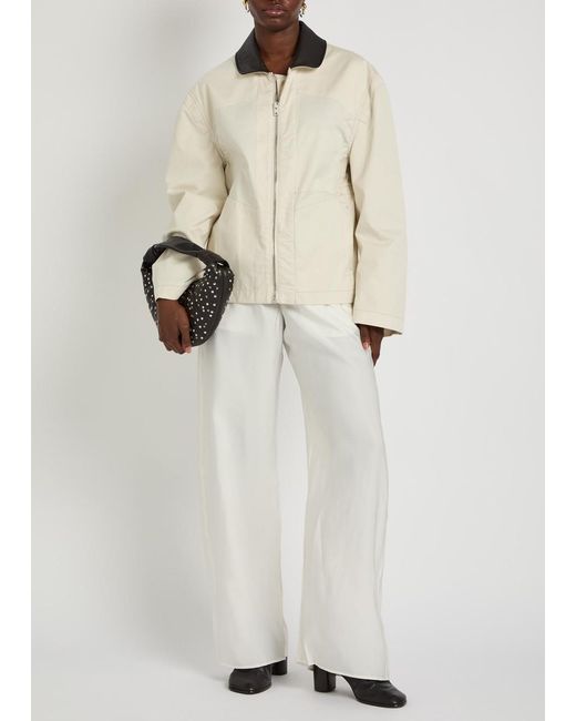 Lemaire White Creased Satin Trousers