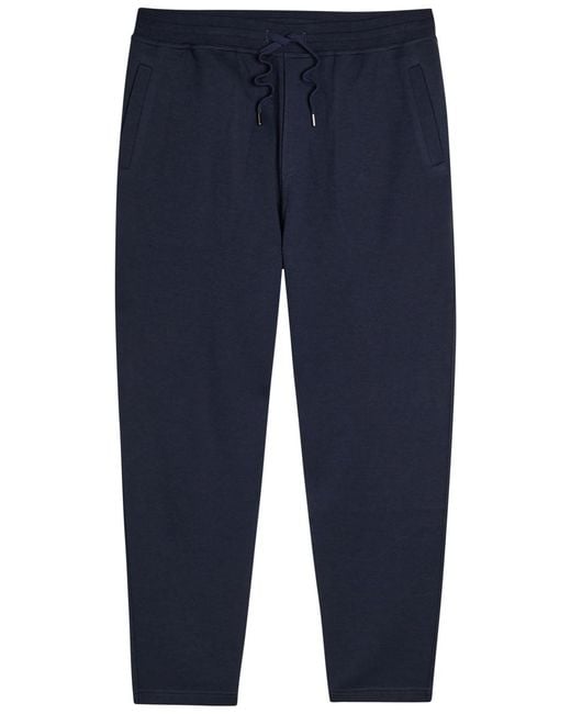 Brunello Cucinelli Blue Tapered-Leg Cotton-Blend Sweatpants for men