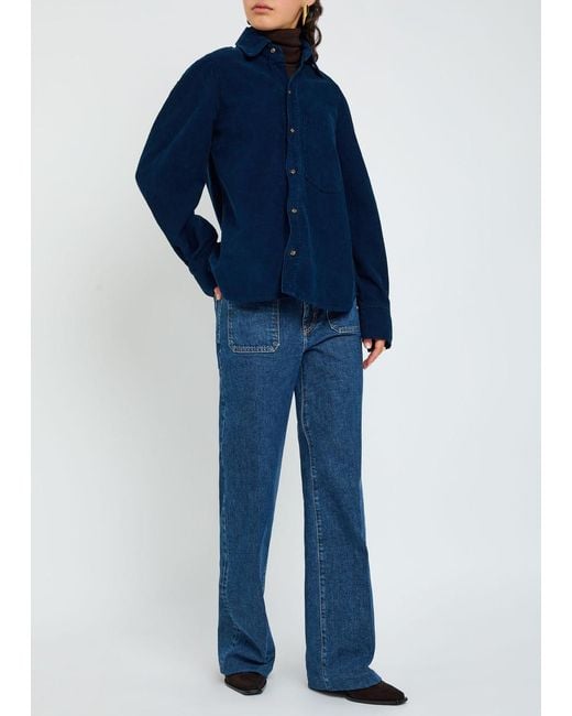 Victoria Beckham Blue Corduroy Shirt