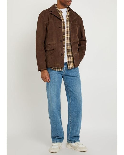Officine Generale Brown Erickson Suede Jacket for men