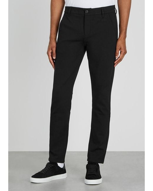 PAIGE Black Stafford Slim-Leg Jersey Trousers for men