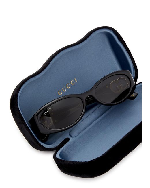 Gucci Black Oval-frame Sunglasses for men