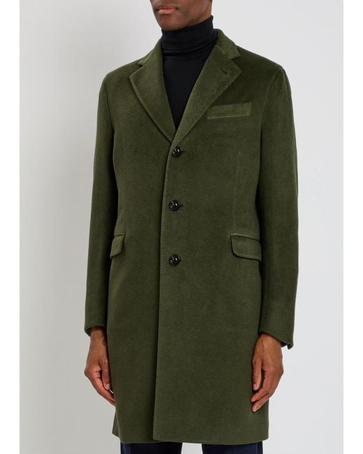 Boglioli Green Cashmere Long Coat for men