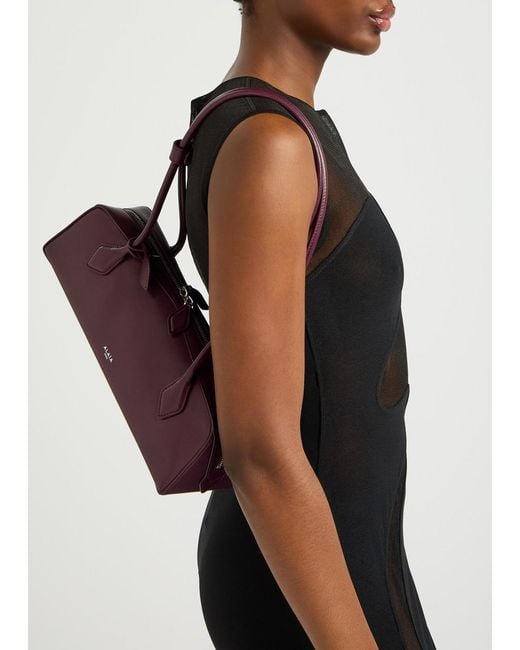 Alaïa Purple Le Teckel Medium Grained Leather Shoulder Bag