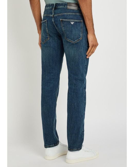 Emporio Armani Blue J06 Slim-Leg Jeans for men