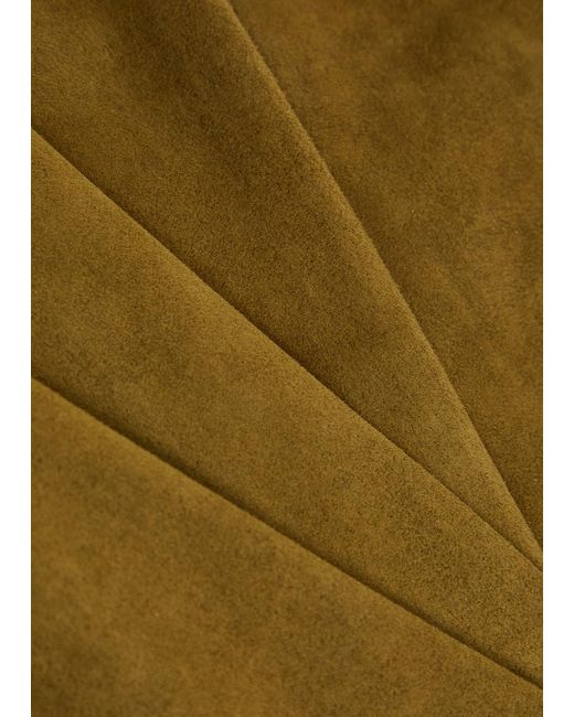 Stouls Green Cherry Halterneck Stretch-Suede Top