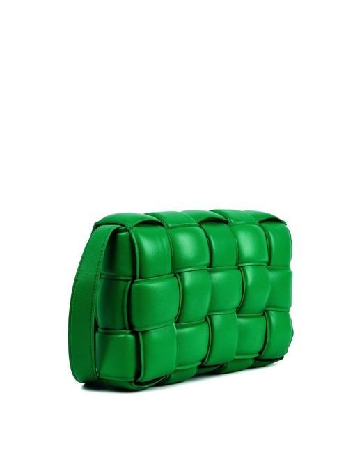 Bottega Veneta Green Padded Cassette Intrecciato Leather Cross-Body Bag