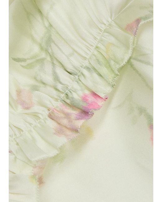 LoveShackFancy Metallic Suniva Floral-Print Silk Maxi Dress