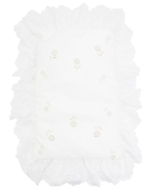 Simone Rocha White Pillowcase Embroidered Padded Clutch